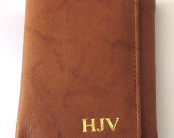 Monogrammed Leather Trifold Wallets, Personalized Golf Gifts for Men, Monogrammed Credit Card Holder,