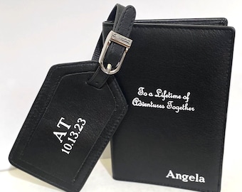 Monogrammed Personalized Passport wallet, Bridesmaids gift, Couples gift,Personalized Luggage Tags,Travel Gifts,Holiday gift,Christmas Gift