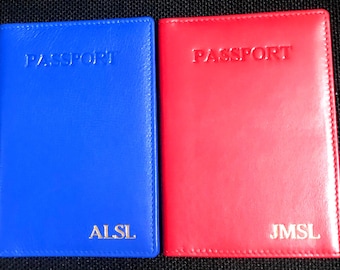 Monogrammed Leather RFID Passport Holder, Luggage Tag Set, Bridesmaids Gift, Travel Accessories