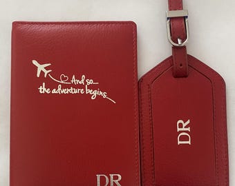 Personalized Passport Covers And Luggage Tags, Monogram Travel Wallet, Bridesmaid Gift,RFID Passport Holder,Husband Gift,Wedding Luggage Tag