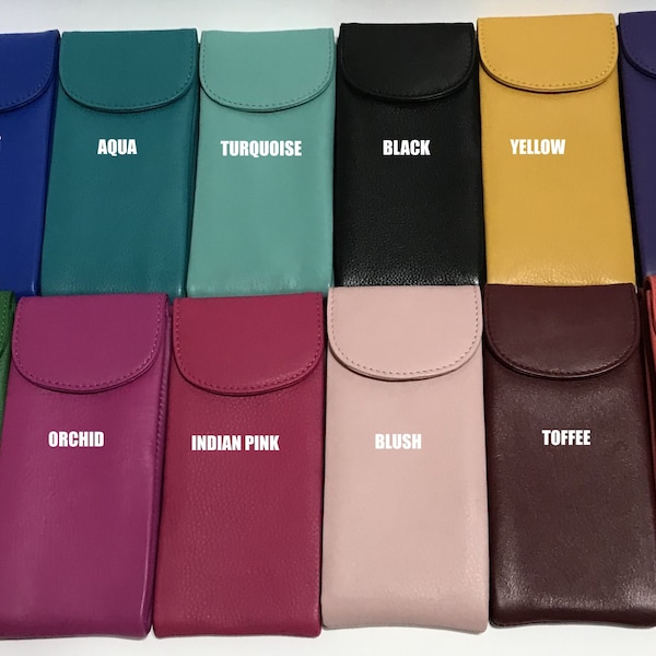 Monogrammed Leather Eyeglass Case, Double Sided glass Cover, Personalized Gift for Special Occasions