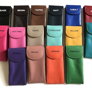 Monogrammed Leather Eyeglass Case, Double Sided glass Cover, Personalized Gift for Special Occasions