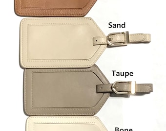 Monogrammed Leather Luggage Tag: Travel Accessories, Personalized Gift for Holidays and Special Occasions