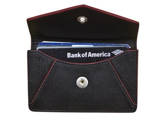 Personalized Monogrammed Leather Business Card Holder, Corporate Gift, Custom Logo Gifts