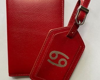 Monogrammed Passport Wallets, Custom Zodiac Sign Luggage Tags, Anniversary Gift, RFID Passport Holder, Travel Accessories, Birth Month Gift