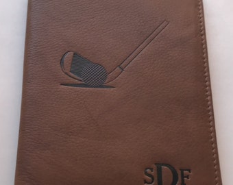 Golf Gift For Him, Passport Holder and Luggage Tag, Personalized RFID Passport Wallet,Monogrammed Passport Cover,Valentines Day Gift For Men