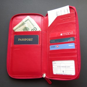 Cartera de viaje con monograma RFID, cartera para pasaporte, porta pasaporte con monograma, regalo para el Día de la Madre, organizador de documentos de viaje, regalo de viaje