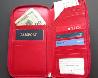 Monogrammed Travel Wallet RFID, Passport Wallet, Monogrammed Passport Holder, Mother's Day Gift, Travel Document Organizer, Travel Gift