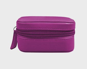 Monogram Leather Jewelry Box: Personalized Travel Organizer