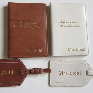 Monogrammed RFID Personalized Passport Holder, Wedding Passport Covers Monogrammed,Couples Gift,Passport Holder and Luggage Tags,Travel Gift