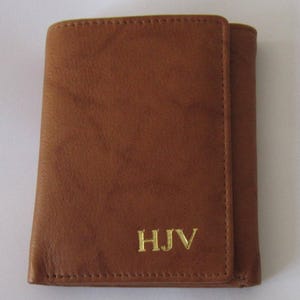 Billetera de tres pliegues, regalo de cuero para hombres, regalos de aniversario para novios, billeteras de cuero RFID para hombres, billetera personalizada, billetera con monograma