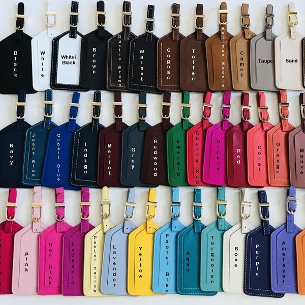 Personalized Leather Luggage Tag: Custom Zodiac Sign, Birth Flower, RFID Luggage Tags, Party Favors, Wedding Gift