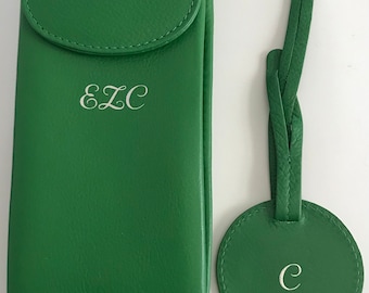 Double Sided Eyeglass Case, Travel Gift for Her, Leather Sunglass Cases, Accessories Gift, Personalized Glasses Cover, Mother's Day gift