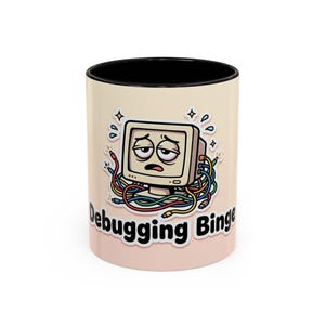Debugging Binge Coffee Mug | 11oz Ceramic Mug for Programmers | Perfect Gift for Developers | Funny Tech Mug | Dishwasher Safe
