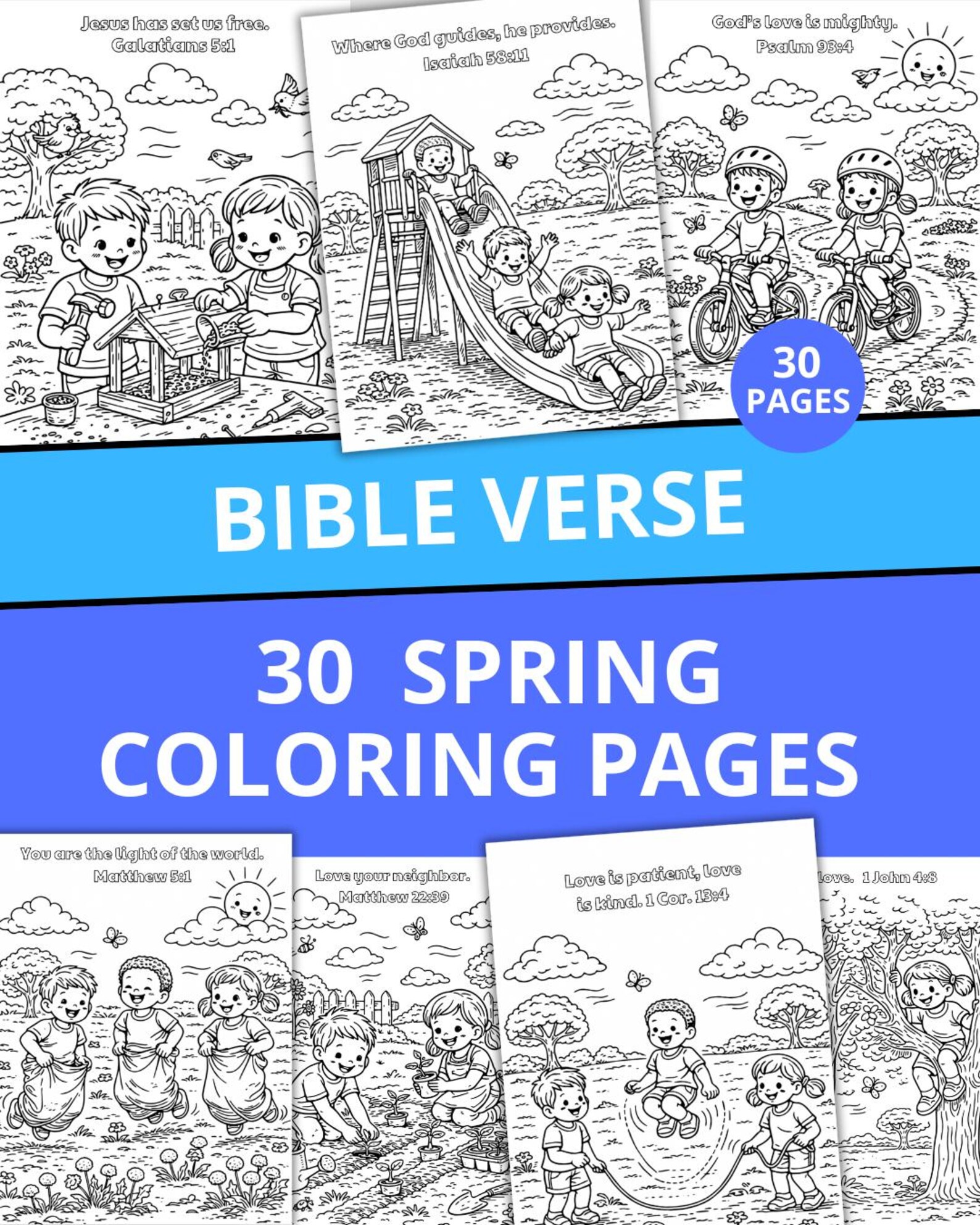 Spring Religious Coloring Pages 30 Spring Coloring Pages, Kids Bible Verse Coloring Pages, Faith-based ...