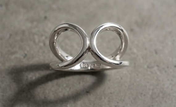 STL + Editable 3DM,Modern Infinity Ring, Open Band, 3D Printable Jewelry File (STL & 3DM Files)
