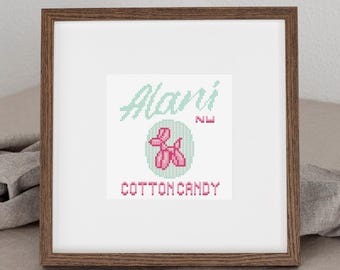 Cotton Candy Cross Stitch Pattern – Energy Drink Inspired Needlework (Digital Download)