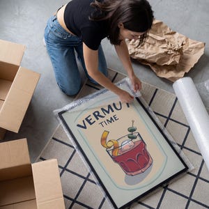 Poster retrò originale disegnato a mano di Vermut, stampa Vermu, decorazione murale Vermouth, download digitale