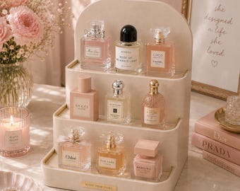 Espositore per profumi a più livelli STL / Elegante organizer da toeletta (download digitale)