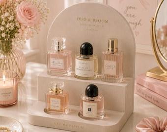Espositore per profumi STL / Decorazione di lusso per la toeletta, espositore per prodotti di bellezza (download digitale)