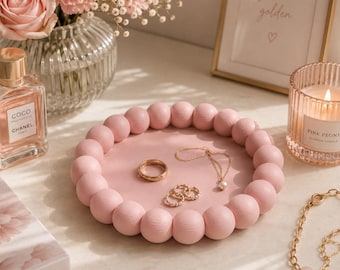 BubbleBloom ジュエリートレイ STL | 風変わりな泡模様の小物入れ、化粧台オーガナイザー (デジタルダウンロード STL ファイル)