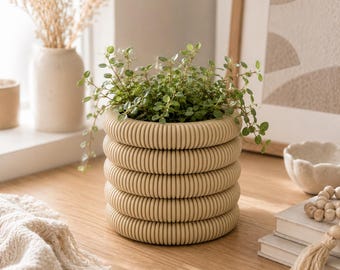 RippleNest プランター STL | モダンな多肉植物用鉢＆ホームデコレーション | 美しい植物ホルダー 3D プリントファイル