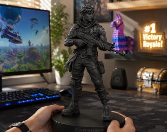 Battle Royale Gaming Figure STL Digital Download | Cartoon Shooter Character Statue | 3D Print File for FDM Resin Printers