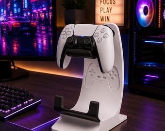 Supporto per controller di gioco (download digitale STL) / Organizzatore e supporto da scrivania per videogiochi / File di stampa 3D per resina FDM