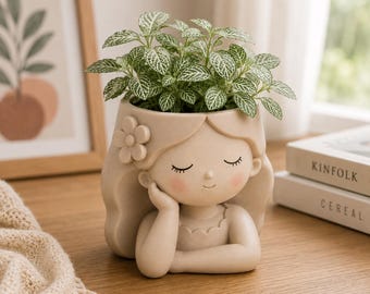 File STL per vaso di fiori a forma di ragazza / Decorazione astratta per vaso di fiori (Download digitale)