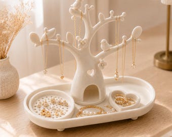 Organizzatore di gioielli in formato STL / Elegante contenitore per piccoli oggetti a forma di albero (download digitale)
