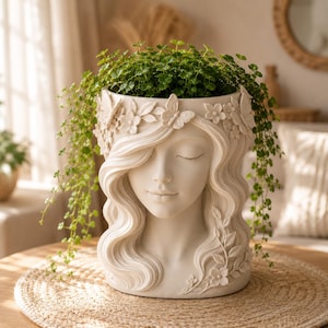 Maceta Bloom Whisper STL / Maceta moderna para suculentas, maceta decorativa para flores, decoración minimalista para el hogar / Archivo STL de descarga digital