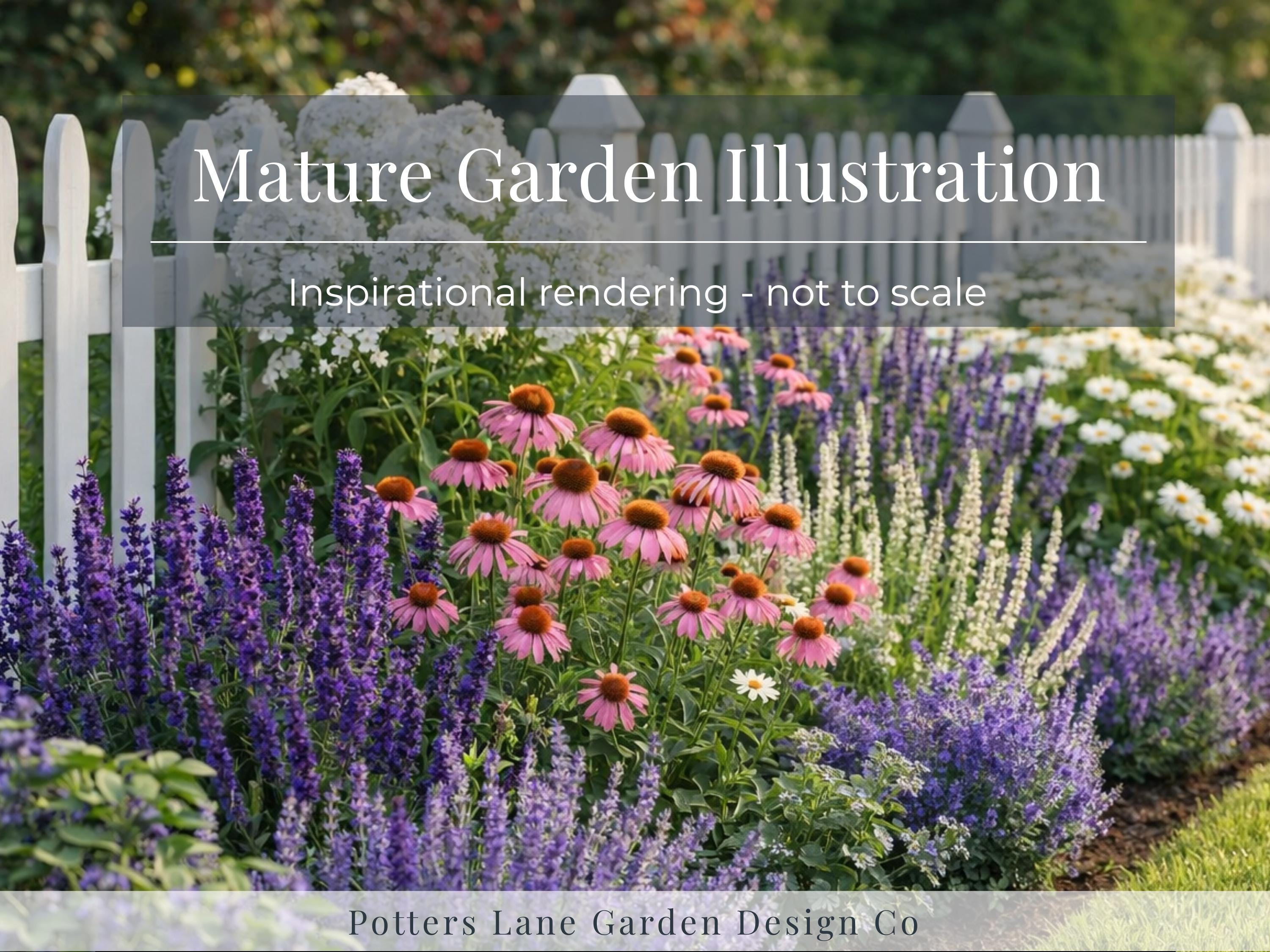 Lavender & White Garden Plan PDF, Full Sun Perennial Border Layout ...