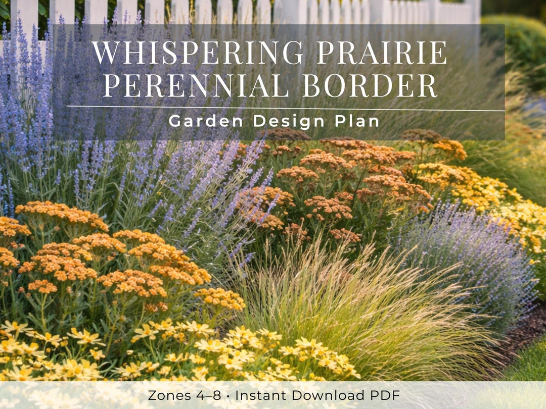 Drought Tolerant Prairie Garden Plan – Full Sun Perennial Border Design ...