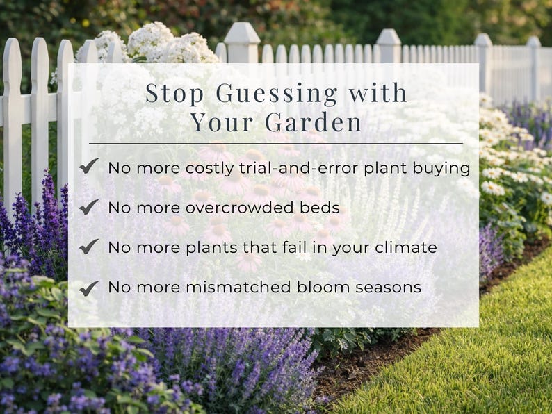 Lavender & White Garden Plan PDF, Full Sun Perennial Border Layout ...