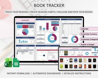 Book Tracker / Registro di lettura e lista TBR / Diario di lettura digitale / Organizzatore di libri / Alternativa a Goodreads / Excel e Fogli Google