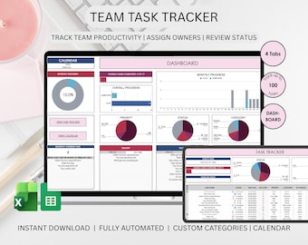 Foglio di calcolo per il monitoraggio delle attività del team / Gestione delle attività in Excel / Assegnazione delle attività ai membri del team / Dashboard del progetto / Excel e Fogli Google