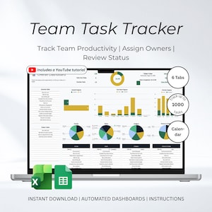 Hoja de cálculo para el seguimiento de tareas en equipo / Gestión de tareas para gerentes y organización del trabajo / Excel y Google Sheets