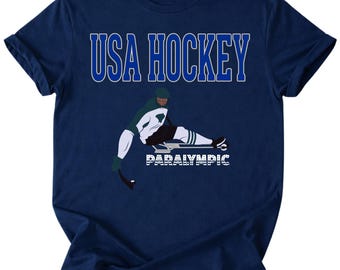 USA Sled Hockey Shirt, 5 Time Champion Tee, Paralympic Hockey Top, Para Ice Hockey Apparel, Cortina 2026 USA