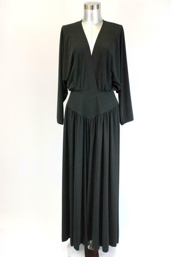 Vintage 70s Adele Simpson Jumpsuit Black Elegant … - image 1