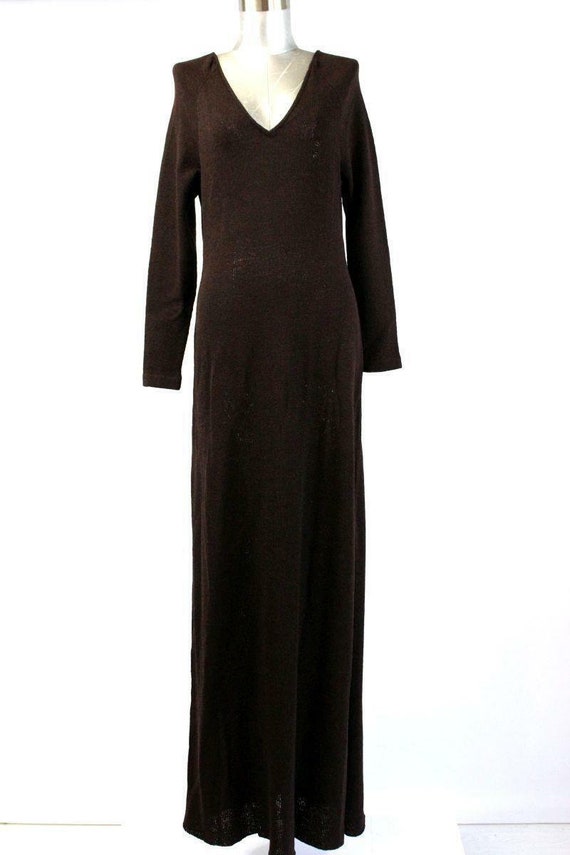 Vintage 70s Adolfo New York Santana Knit Maxi Dres