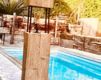 Concrete beam and twist lamppost