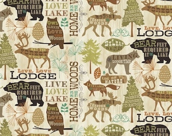 Live, Love, Lodge by David Textiles WA-3439-8C-1 100% Cotton Fabric