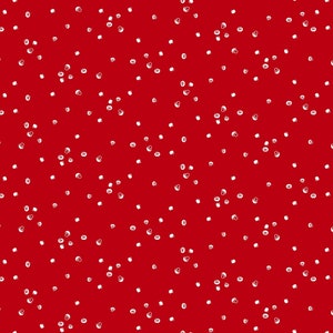 May include: A seamless pattern featuring a vibrant red background adorned with scattered white, heart-shaped elements. The design is simple yet eye-catching, creating a playful and festive aesthetic. The pattern is suitable for various applications, from fabric to digital designs.