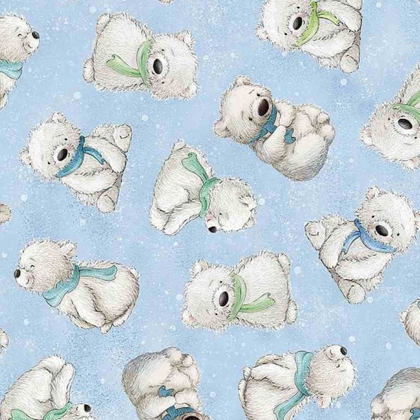 Sky Tossed Polar Bears Timeless Treasures Arctic Nights Collection