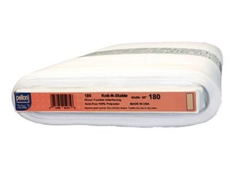 Pellon Knit-N-Stable White ,Lightweight Fusible, PP180-W Sold by the Yard