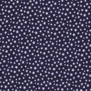 Tossed Stars Navy and White Stars, Made IN THE USA for Foust Textiles
