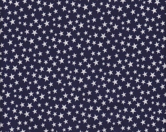 Tossed Stars Navy and White Stars, Made IN THE USA for Foust Textiles