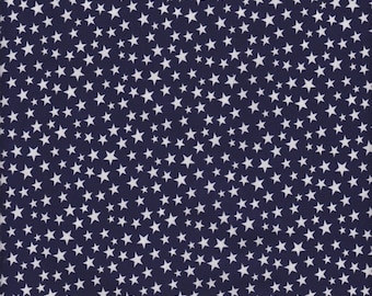 Tossed Stars Navy and White Stars, Made IN THE USA for Foust Textiles