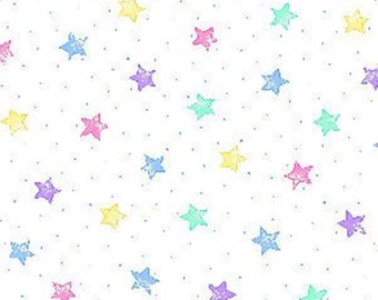 Pastel Stars Comfy Flannel Prints from A.E. Nathan 3128X-124