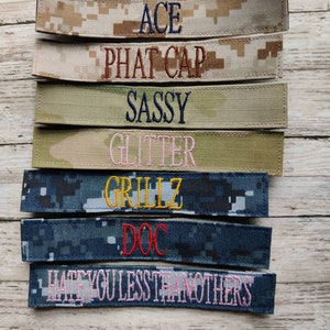 Military Name Tape or Name Patch, Army ACU or Ocp, Marine Woodland or  Marine Marpat, Navy NWU, Air Force ABU, Multicam Custom Name Tapes 